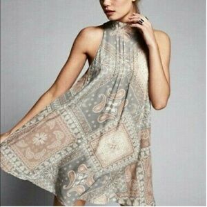 Free People High Neck Paisley Patterned Dress